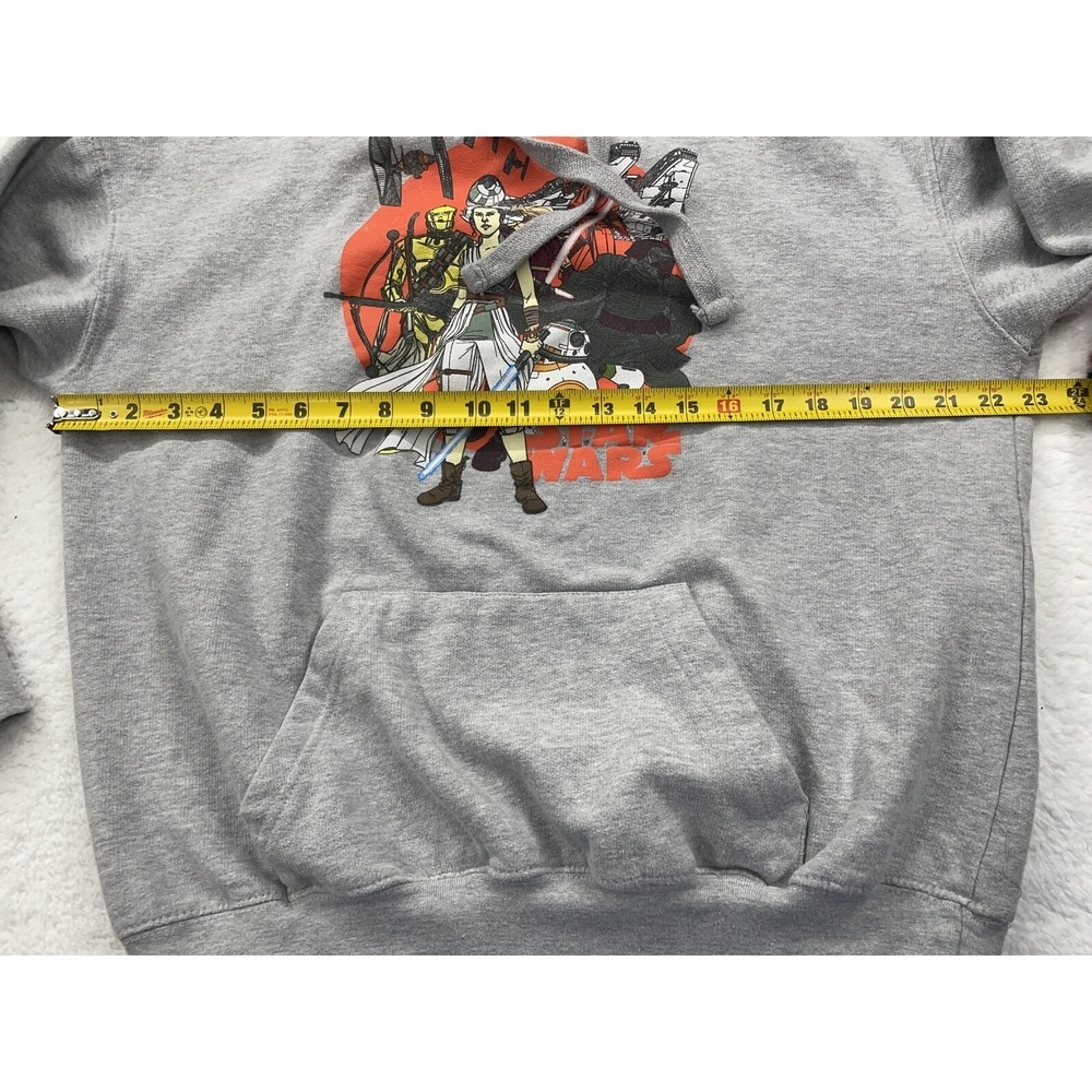 Star Wars Kids XL Gray Graphic Hoodie Rey Kylo Ren BB-8 Pullover Sweatshirt - Picture 8 of 12
